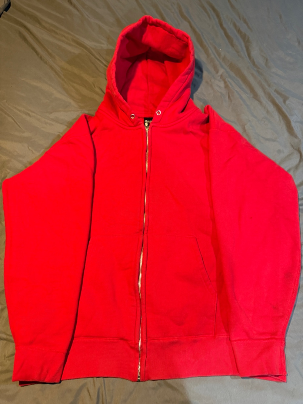 Red Zip-Up Hoodie Jacket cross stitch